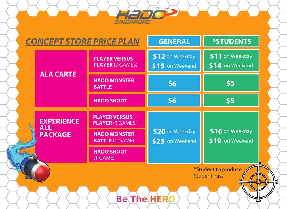 HADO Price packages