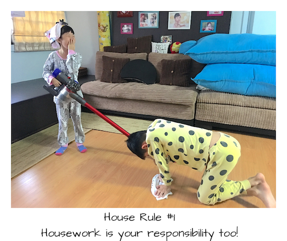 Smarties doing housework