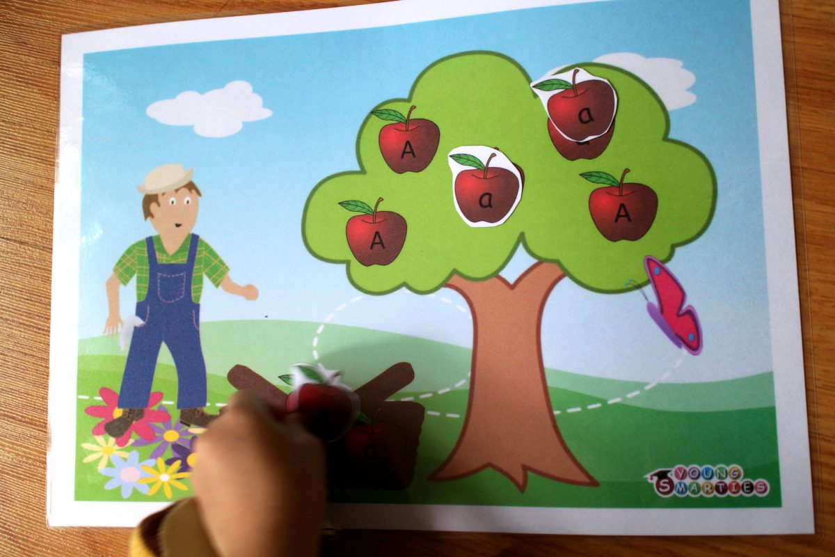 Writing ABCs for him and matching ABCs for her :)